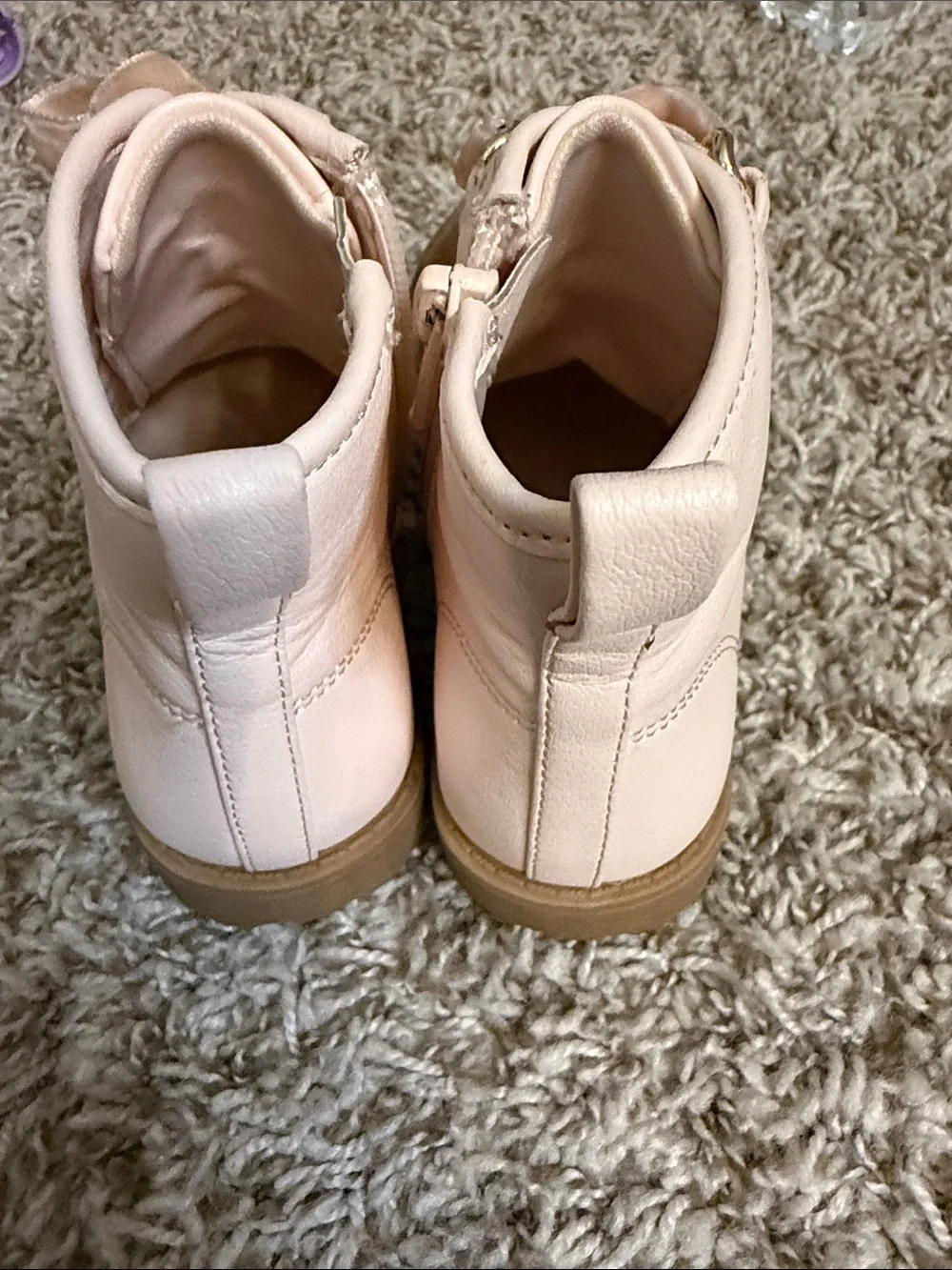 wonder nation Pink Velvet-Trim Lace-Up Kids Boots